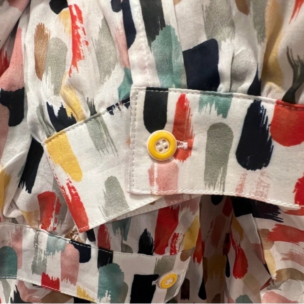 EVA FRANCO ANTHROPOLOGIE KRIZIA TOP IN MULTICOLOR, SIZE L, NWT. - Picture 7 of 11